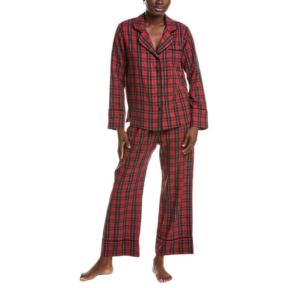 Johnny Was Womens 2Pc Zariah Long Pajama Set, Red